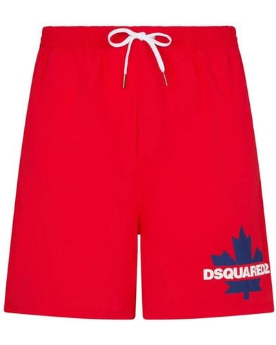 DSquared² Logo-print Swim Shorts - Red