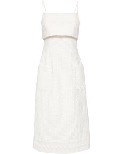 Alexis Noval Textured Cotton-blend Maxi Dress - White