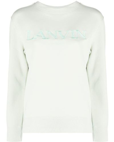 Lanvin Sweater Met Geborduurd Logo - Wit