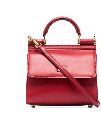 Dolce & Gabbana Mini Sicily 58 Leather Top-handle Bag - Red
