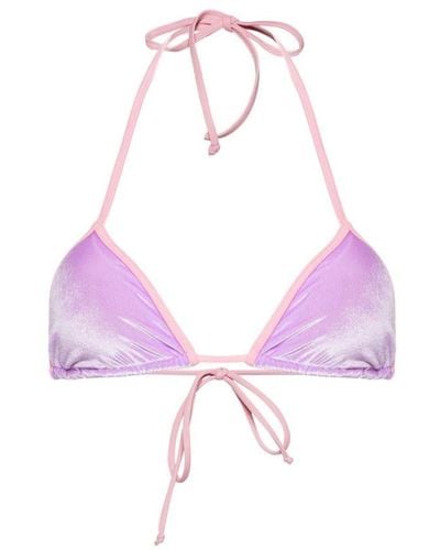 Mc2 Saint Barth Leah Velvet Bikini Top - Pink