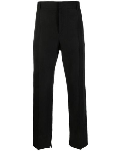 Loewe Pressed-crease Linen Tailored Trousers - Black