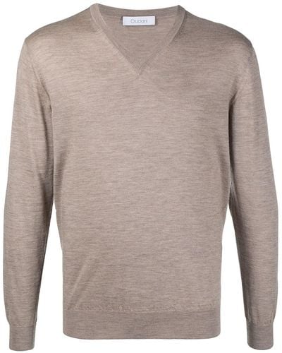Cruciani Long-sleeve V-neck Sweater - Multicolor