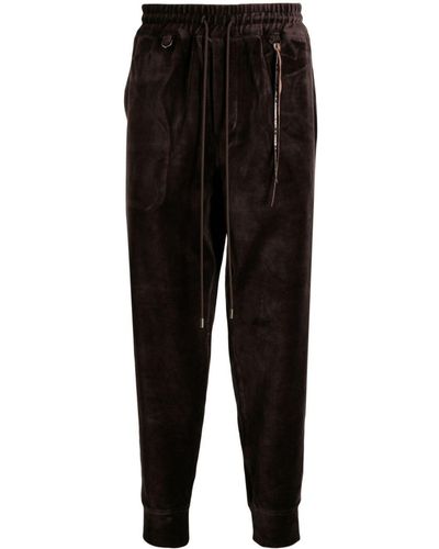 MASTERMIND WORLD Tapered Velour Track Trousers - Black