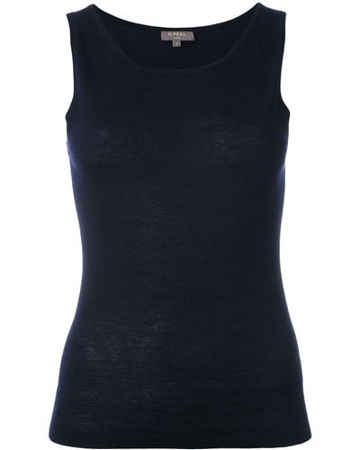 N.Peal Cashmere Super Fine Shell Top - Blue