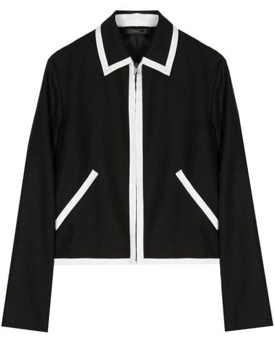 Paul Smith Contrasting-detail Linen Jacket - Black