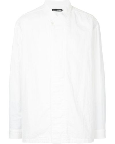 Issey Miyake Chemise oversize à col mao - Blanc