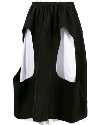 Comme des Garçons Cut-out Detailing Full Skirt - Black