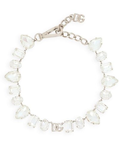 Dolce & Gabbana Halskette mit Kristallen - Weiß