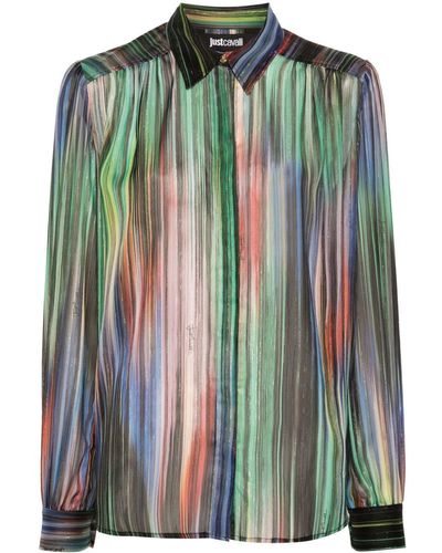 Just Cavalli Shirt Met Logoprint - Groen