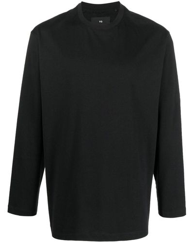 Y-3 T-shirt a maniche lunghe con stampa - Nero