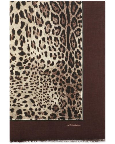 Dolce & Gabbana Seidenschal mit Leoparden-Print - Mehrfarbig