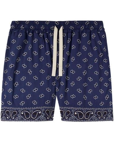 Palm Angels Shorts con stampa paisley - Blu