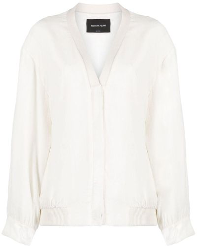 Fabiana Filippi Ribbed-trim Tweed Jacket - White