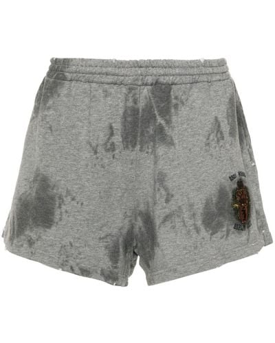 032c Distressed-effect Cotton Shorts - Grey