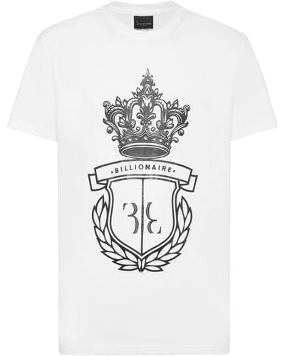 Billionaire Logo-print Crew-neck T-shirt - White