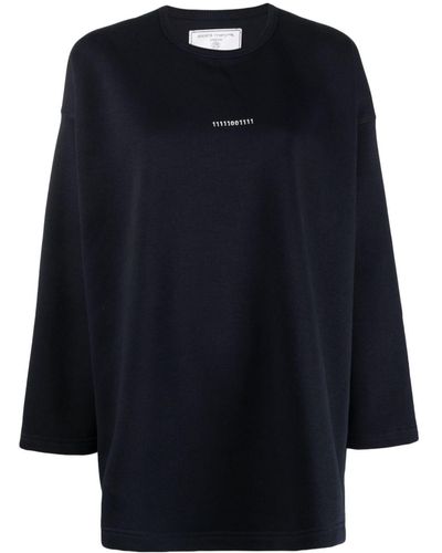 Societe Anonyme Numbers-motif Crew-neck Sweater - Blue