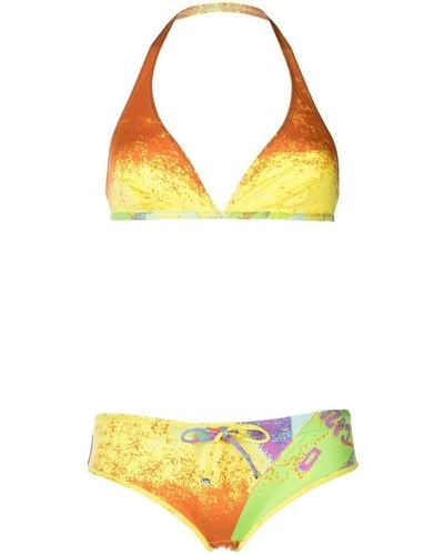 Prada Bikini con estampado gráfico - Amarillo