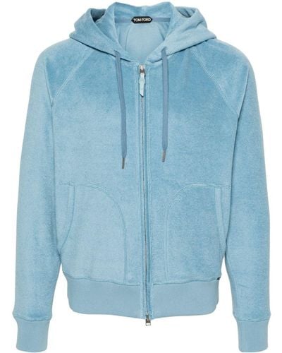 Tom Ford Terry-cloth cotton hoodie - Azul
