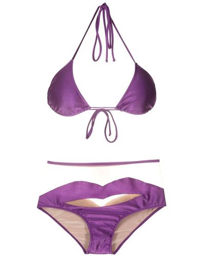 Adriana Degreas Bikini Lips à taille haute - Violet