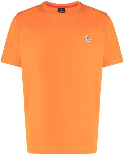 PS by Paul Smith T-shirt en coton à motif zèbre - Orange