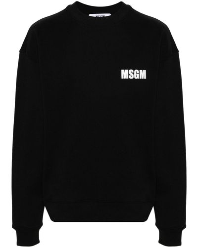 MSGM Sweat en coton à logo imprimé - Noir
