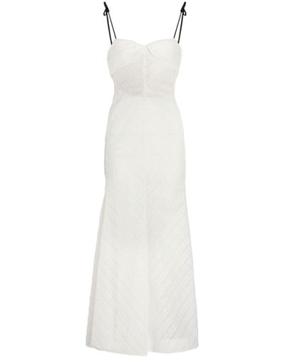 Giambattista Valli Robe longue Rumi Flower - Blanc