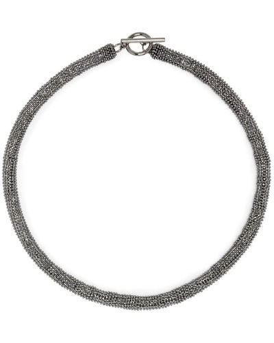 Brunello Cucinelli Choker Monili con perline - Bianco