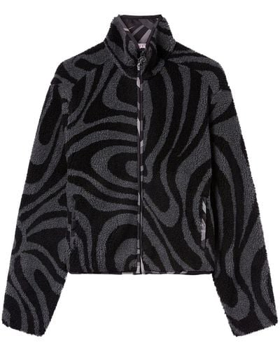 Emilio Pucci Marmo-print Fleece Jacket - Black