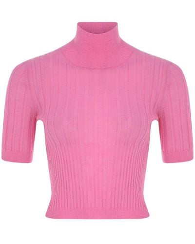 Zeynep Arcay Rib-knit Turtleneck Top - Pink