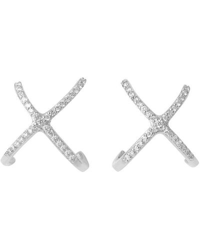 The Alkemistry 18kt White Gold Aria Diamond Crossover Earrings