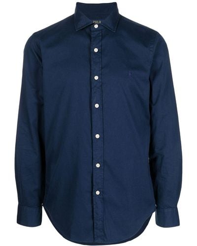 Polo Ralph Lauren Chemise en coton à logo brodé - Bleu