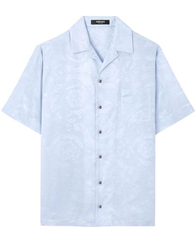 Versace Hemd aus Barocco-Jacquard - Blau