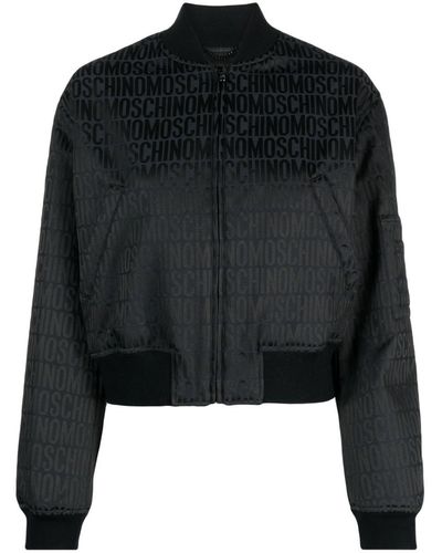 Moschino Logo-print Bomber Jacket - Black