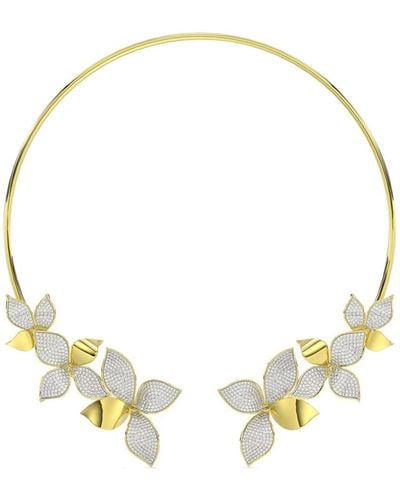 Marchesa 18kt Yellow Gold Wild Flower Diamond Necklace - Metallic