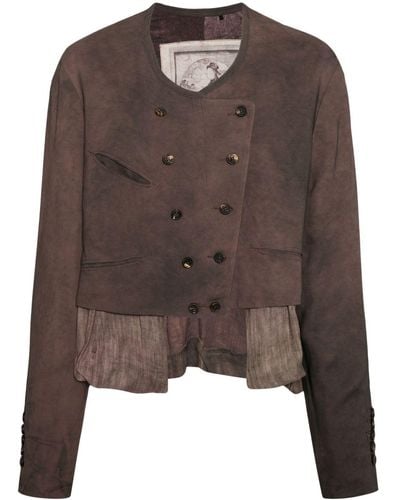 Ziggy Chen Layered Double-breasted Jacket - Brown