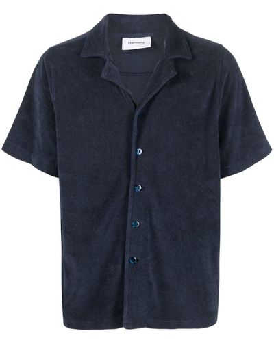 Harmony Short-sleeve Terry-cloth Shirt - Blue