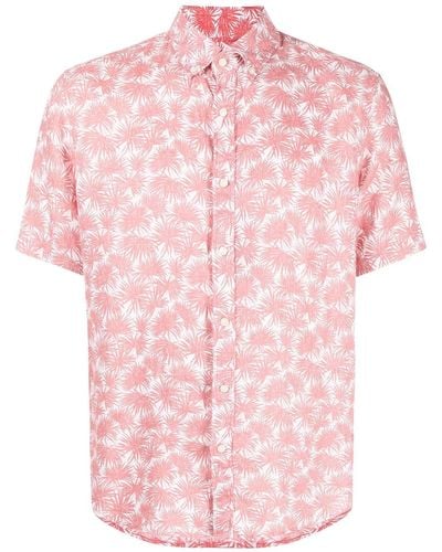 Michael Kors Palm-print Short-sleeved Shirt - Pink