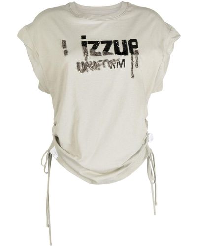 Izzue T-Shirt mit Logo-Verzierung - Weiß