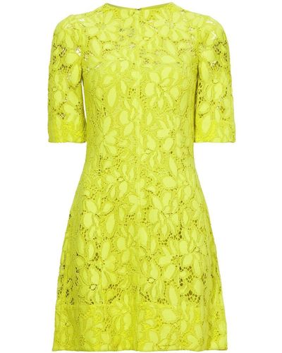 Proenza Schouler Floral Lace Dress - Yellow