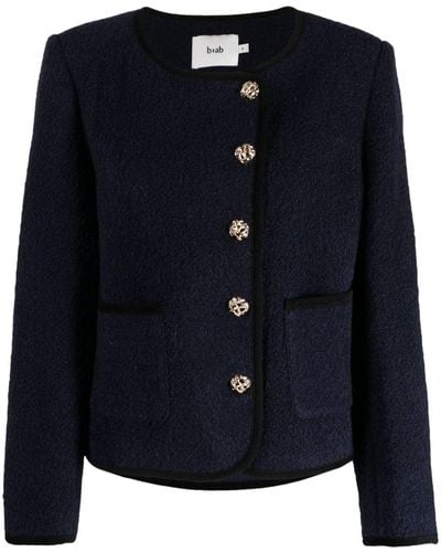 B+ AB Button-up Fitted Jacket - Blue