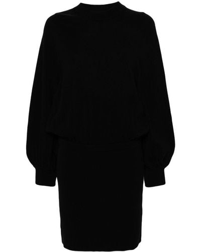 Semicouture Mini-jurk Met Lange Mouwen - Zwart