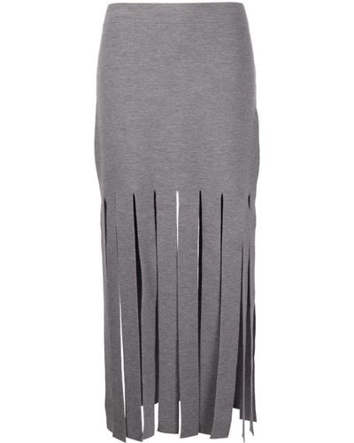 Michael Kors Streamer Merino Wool-blend Skirt - Gray