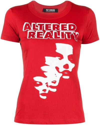 Raf Simons T-shirt Met Grafische Print - Rood
