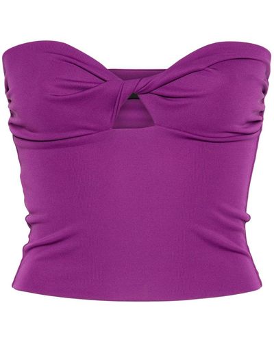 ANDAMANE Lucille Strapless Cropped Top - Purple