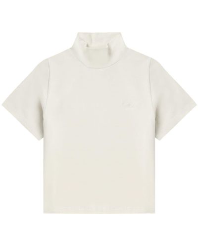 Izzue Mock-neck Cotton T-shirt - White