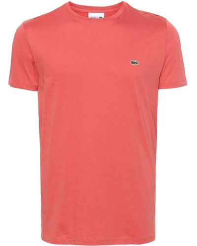 Lacoste T-Shirt mit Logo-Patch - Pink