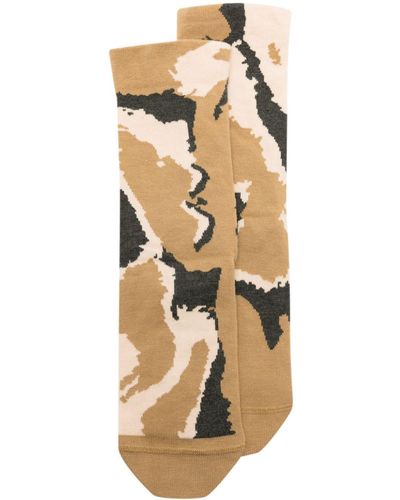 Camper Camouflage-pattern Cotton Blend Socks - Natural