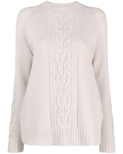 Max Mara Cable-knit Crew-neck Sweater - Pink