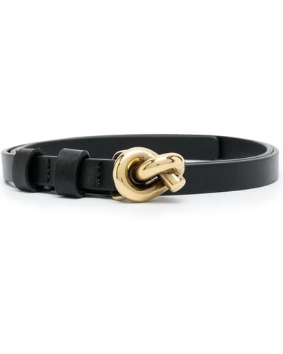 Bottega Veneta Knot Buckle Leather Belt - Black